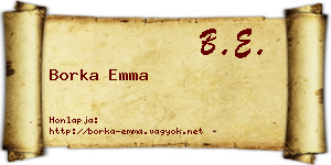 Borka Emma névjegykártya