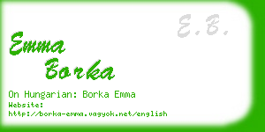 emma borka business card